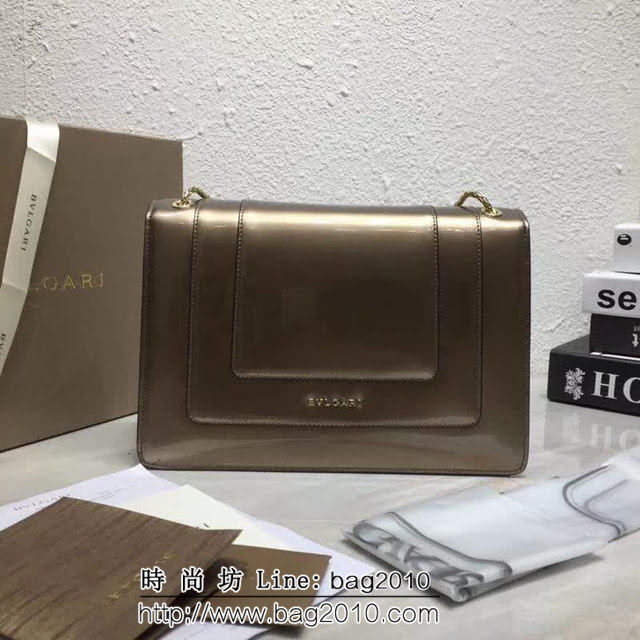 BVLGARI寶格麗 專櫃新品 升級版牛漆皮 雙層蛇頭包 鏈條單肩斜挎包 B35106 FYD1387